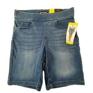DKNY Women's size Small Pull On Bermuda Shorts Stretch Blue Jean Denim NEW
